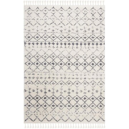 Safavieh 9 x 9 ft. Berber Fringe Shag Contemporary Square Rug, Cream & Dark Grey BFG516A-9SQ